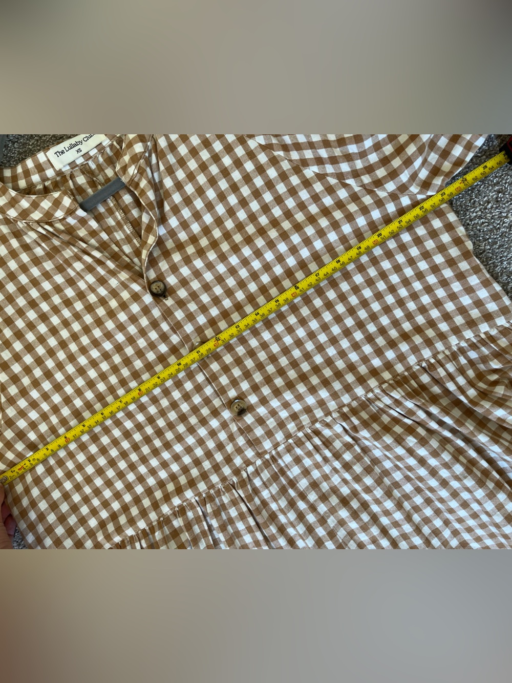 The Lullaby Club Maxi Avalon smock dress caramel gingham - Picture 6 of 6